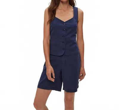 Michael Stars Velma Linen Short In Nocturnal In Blue