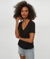 Michael Stars Vera Tee In Black