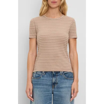 Michael Stars Verity Striped Crewneck Tee In Neutral