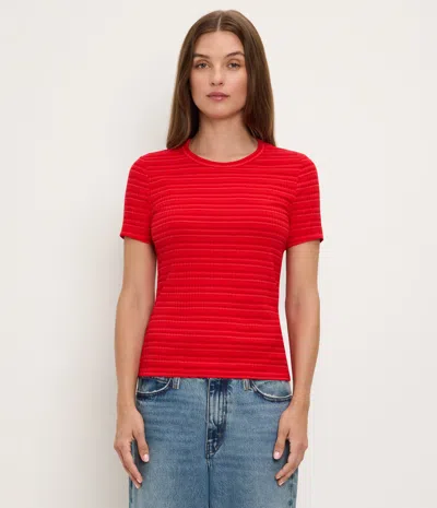 Michael Stars Verity Striped Crewneck Tee In Nocturnal