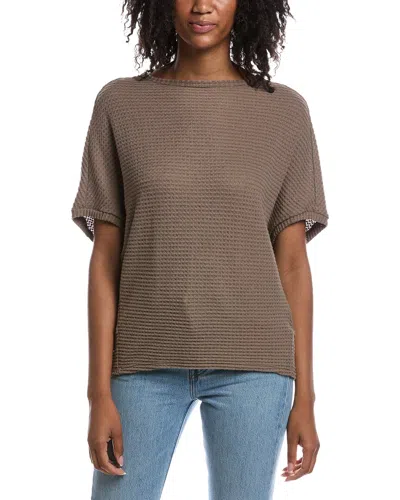 Michael Stars Verna Waffle Knit Top In Brown