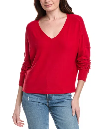 Michael Stars Vic Relaxed V-neck Pullover In Red