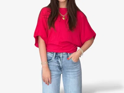 Michael Stars Vicky Scoop Neck Tee In Pink