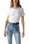 Michael Stars Victoria Mixed Fabric Tee In White In White