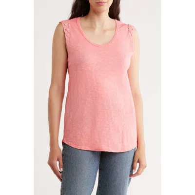 Michael Stars Vienna Lace Tank In Pink