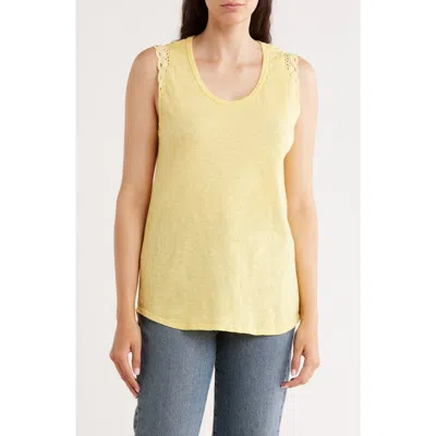 Michael Stars Vienna Lace Tank In Yellow