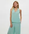 Michael Stars Viola Split Neck Cotton Tank Top