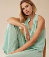 Michael Stars Viola Gauze Tank In Green