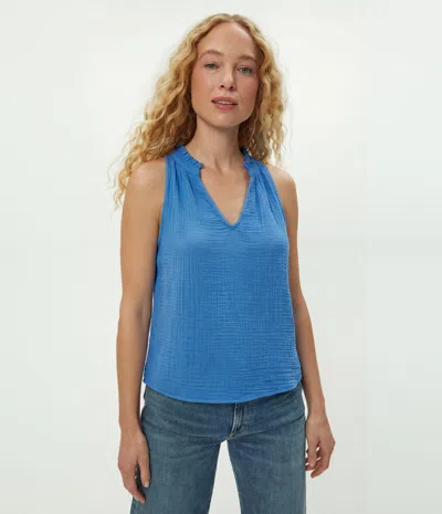 Michael Stars Viola Gauze Tank In Blue