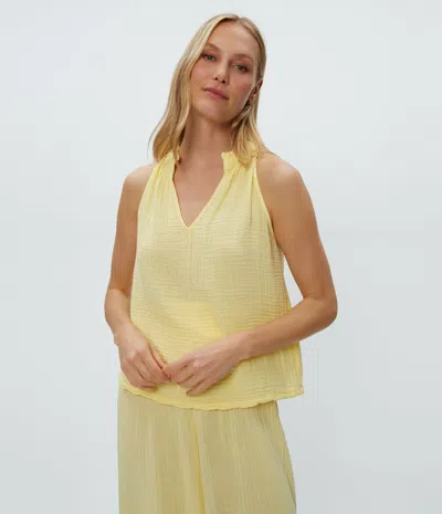 Michael Stars Viola Gauze Tank In Lemonade