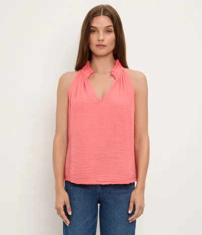 Michael Stars Viola Gauze Tank In Pink