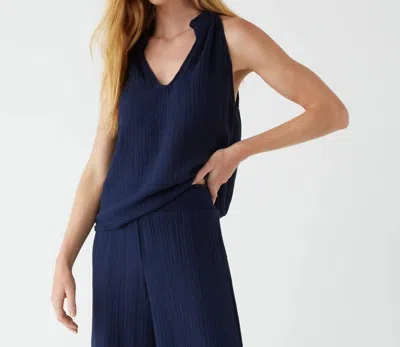 Michael Stars Viola Gauze Tank Top In Nocturnal In Black