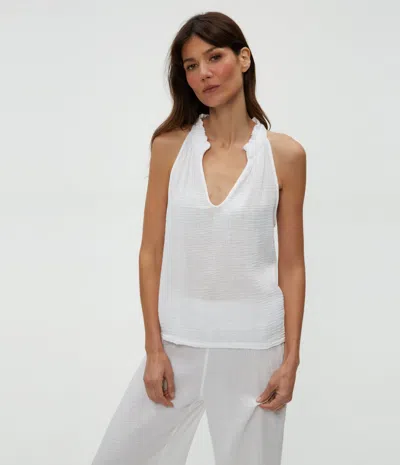 Michael Stars Viola Split Neck Tank In White