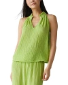 Michael Stars Viola Split Neck Cotton Tank Top In Lettuce