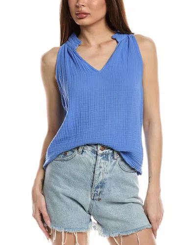 Michael Stars Viola Split Neck Tank In Blue