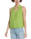 Michael Stars Viola Split Neck Tank Top In Lettuce In Green