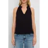 Michael Stars Viola Split Neck Tank In Black