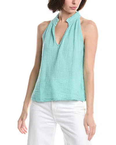 Michael Stars Viola Split Neck Tank In Green