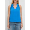 Michael Stars Viola Split Neck Tank In Blue