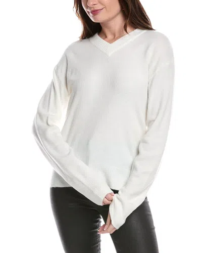 Michael Stars Wes Fitted V-neck Sweater In White