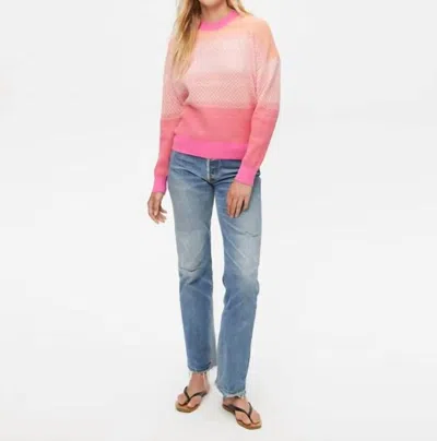 Michael Stars Willa Crew Neck Long Sleeve Pullover In Azalea In Pink
