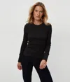 Michael Stars Willa Thermal Pullover Top In Black In Black