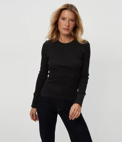 Michael Stars Willa Thermal Pullover Top In Black