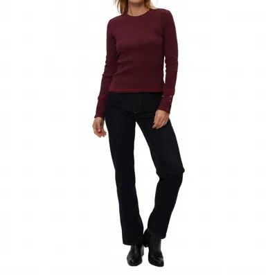 Michael Stars Willa Thermal Top In Velvet In Burgundy