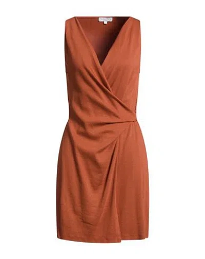 Michael Stars Woman Mini Dress Brown Size L Cotton, Modal, Elastane