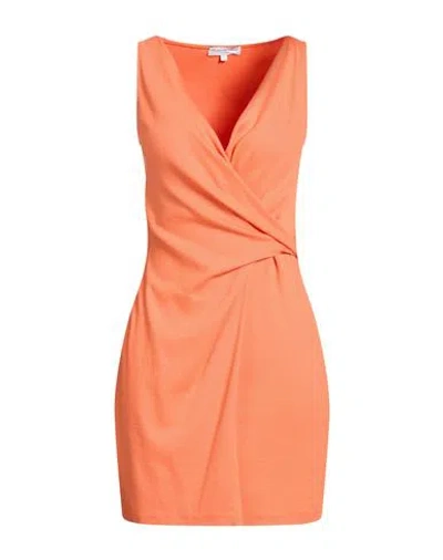 Michael Stars Woman Mini Dress Orange Size L Cotton, Modal, Elastane