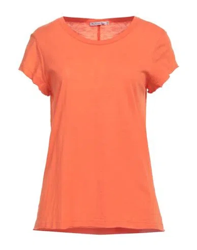 Michael Stars Woman T-shirt Orange Size Onesize Supima