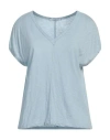 Michael Stars Woman T-shirt Sky Blue Size Onesize Supima In Blue