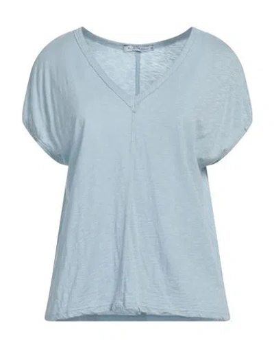 Michael Stars Woman T-shirt Sky Blue Size Onesize Supima In Harbor