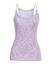 Michael Stars Woman Tank Top Lilac Size Onesize Modal, Cotton In Purple