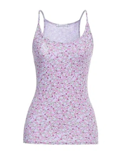Michael Stars Woman Tank Top Lilac Size Onesize Modal, Cotton In Purple