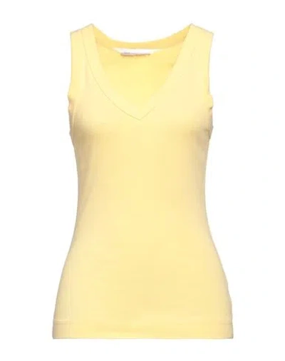 Michael Stars Woman Tank Top Yellow Size Onesize Cotton In Lemonade