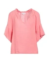Michael Stars Savannah Flutter Sleeve Cotton Gauze Top In Red