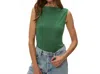 Michael Stars Coco Ruched Tank In Green
