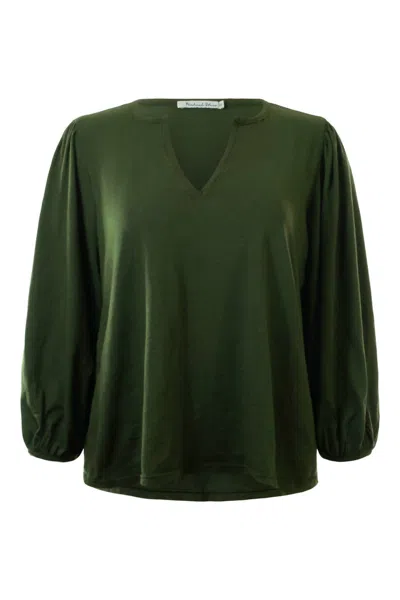 Michael Stars Women's Gabi Puff Sleeve Top In Topiary In Multi