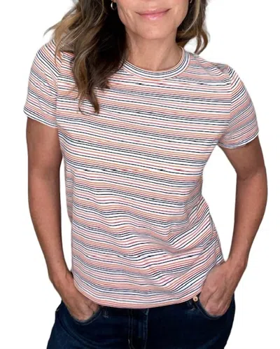 Michael Stars Gerry Short Sleeve Crew Tee In Recycled Stripe In Multi