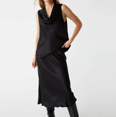 Michael Stars Women's Leila Bias Satin Cut Skirt In Black