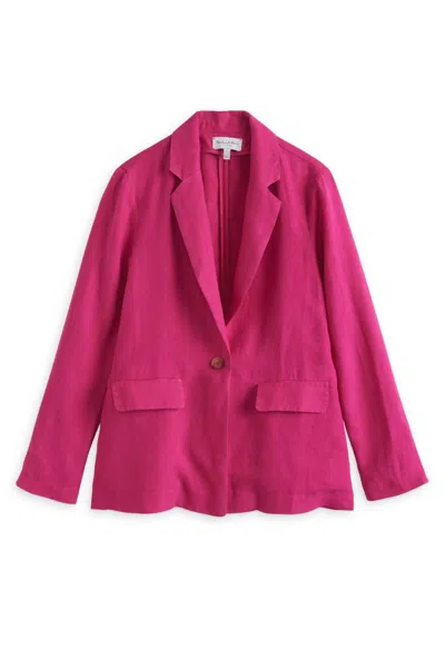 Michael Stars Women's Lottie Linen Blazer In Dark Voltage In Multi