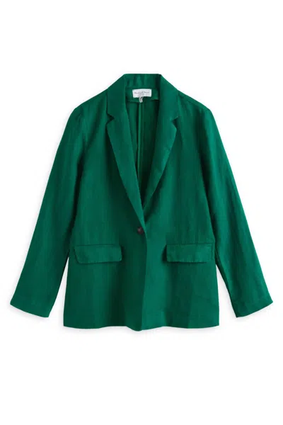 Michael Stars Women's Lottie Linen Blazer In Ivy In Green
