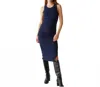 Michael Stars Wren Ribbed Midi Dress In Blue