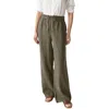 Michael Stars Jules Linen Wide Leg Drawstring Pants In Multi