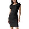 Michael Stars Ricci Ruched T Shirt Dress In Black