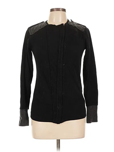 Pre-owned Michael Stars Wool Cardigan Sweater In Black