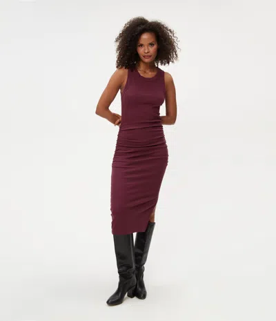 Michael Stars Wren Ribbed Midi Dress In Beetroot