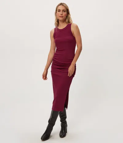 Michael Stars Wren Ribbed Midi Dress In Black