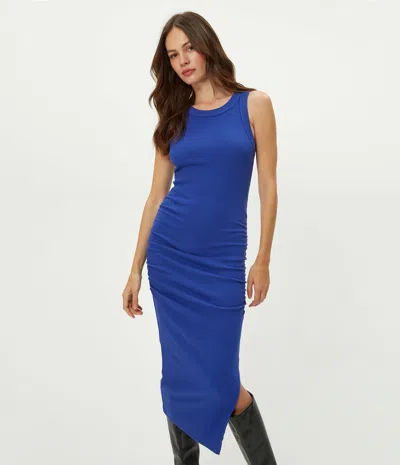 Michael Stars Wren Ribbed Midi Dress In Blue